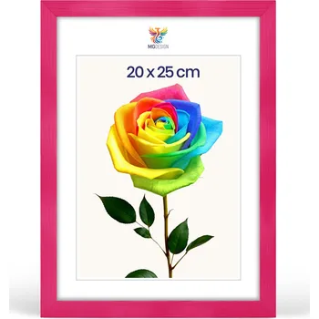 Obraz Rámeček na fotografie 20 x 25 cm, růžový, z přírodního dřeva