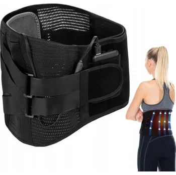 BEDERNÍ KŘÍŽOVÝ PÁS NA ZÁDA S NASTAVITELNÝM OHŘEVEM PRO ÚLEVU OD BOLESTI PÁTEŘE L