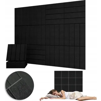 SAMOLEPICÍ PANELY 12 KS 30X30CM ZVUKOVĚ IZOLAČNÍ NA DVEŘE ČERNÉ