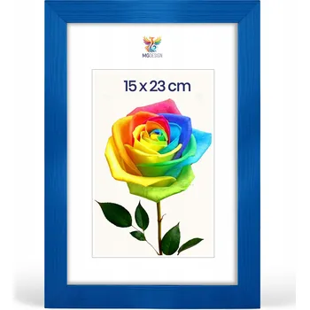 Obraz Rámeček na fotografie 15 x 23 cm, modrý, z přírodního dřeva