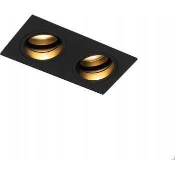 Bodové svítidlo Čtvercové zapuštěné bodové svítidlo černé nastavitelné 2-zdrojové - Chuck