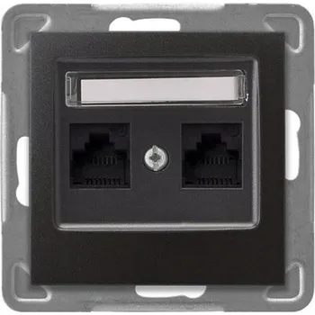 Elektrická zásuvka Internetová zásuvka nástěnná Ospel šedá