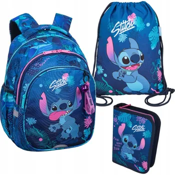 Školní batoh vícekomorový Lilo a Stitch CoolPack modrý, růžový, vícebarevný, 19 l