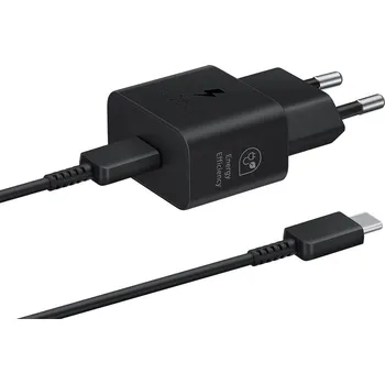 Pouzdro na mobilní telefon Samsung síťová nabíječka EP-T2510XBE + kabel USB-C, 25W, černá