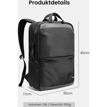 brašna na notebook TOMTOC Business Batoh 24L na Notebook 15,6 a 16 Palců Černý