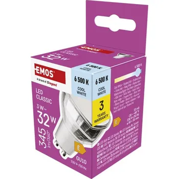 Žárovka EMOS Classic GU10 3W 220-240V 345Im 6500K