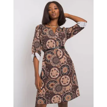 Dámské šaty Šaty DHJ SK 12336B.74P hnědá jedna velikost