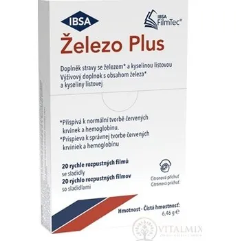 IBSA Železo Plus orodispergovatelný film, příchuť citron 20 ks