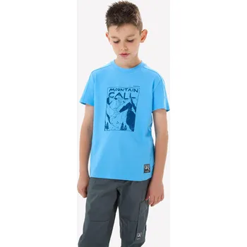 Pánská móda QUECHUA Dětské turistické tričko NH 100 14 LET MODRÁ