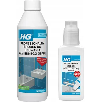 Univerzální čisticí prostředek HG Odstraňovač vodního kamene + gel s kartáčkem na vodní kámen, sada 2 ks