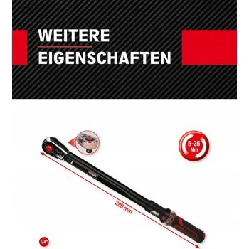 Klíč KS TOOLS Momentový klíč 1/4" ERGOTORQUEprecision 5-25 Nm