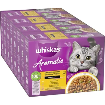 Výhodné balení: 2x48ks-96x85g Whiskas 1+ Aromatic Selection drůbeží v omáčce vlhké krmivo pro kočky