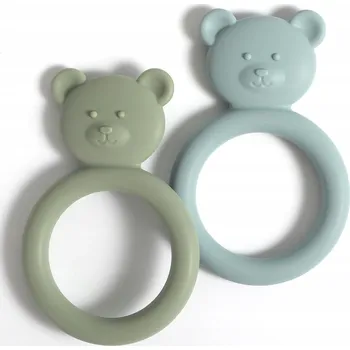 MEANUS Kousátka Pro Miminka Silikonová Bez BPA Medvídek Zelený