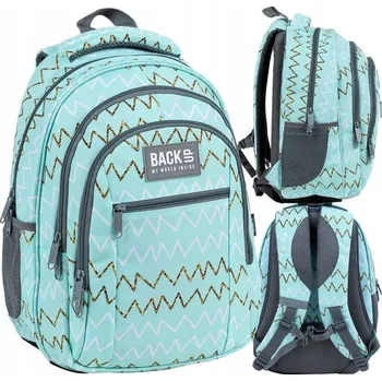 Školní batoh Školní batoh vícekomorový Back Up bílý, modrý, odstíny žluté a zlaté, vícebarevný, 26 l