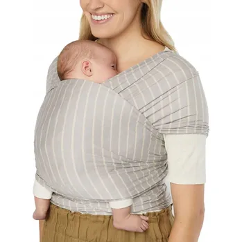 ERGOBABY Elastický prodyšný šátek pro novorozence do 11,3 kg, šedý