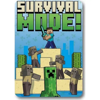 Dětská deka Minecraft Deka 100x140 Polar Survival Mode Creeper TNT Pro Hráče