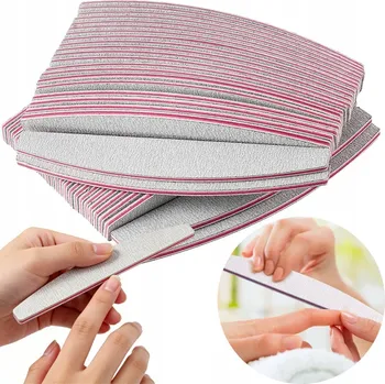 LEŠTICÍ BLOKY NA NEHTY 100/180 SADA 50 KUSŮ TVAR PŮLMĚSÍCE