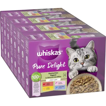 96x85g Whiskas Pure Delight Multipack kapsičky - míchané ragú v želé