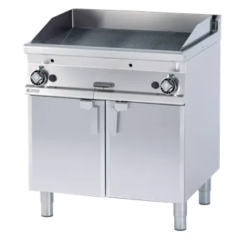 Kuchyňský gril Grilovací deska 76x51 plynová rýhovaná s podestavbou | RM - FTR-78G