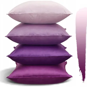 Povlak na polštářek JOTOM Sametové povlaky na polštáře 45x45cm Sada 4ks Fialové na pohovku