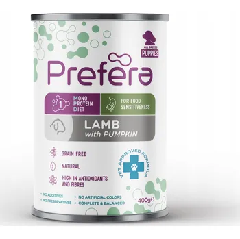 Krmivo pro psa PREFERA Monoproteinové krmivo pro štěňata jehněčí s dýní 400g