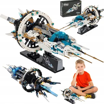ostatní stavebnice STAVEBNICE KONSTRUKCYJNE VESMÍRNÁ STANICE S MOTOREM A PODSTAVCEM 1144 DÍLŮ LED