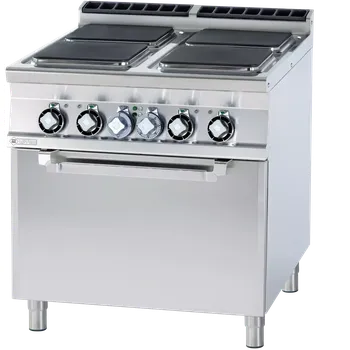 Sporák Sporák elektrický se statickou elektrickou troubou GN 2/1 - 4x plotýnka 400 V | RM - CFQ4-98ET