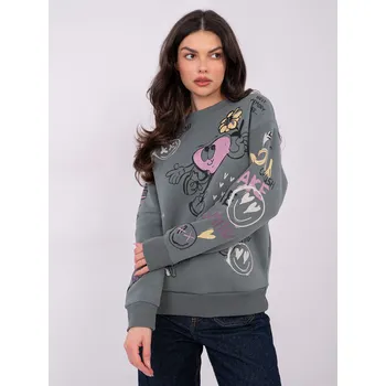 Dámská mikina Mikina D10608BC02804A khaki barva XL