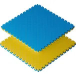 Sportago Tatami Taekwondo podložka 100x100cm žlutá-modrá vzor 2 - 2,0 cm
