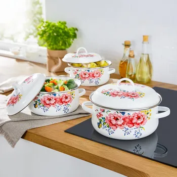 Hrnec Die moderne Hausfrau Sada smaltovaných hrnců Summer, 6dílná 494318