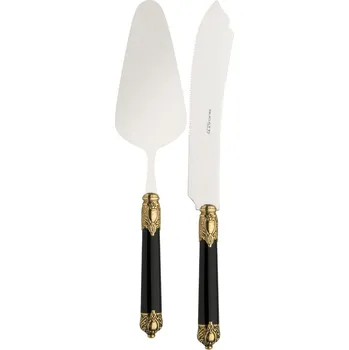 Příbor BUGATTI Rinascimento Gold Black 2 ks. - špachtle z nerezové oceli a nůž na pečivo
