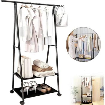 Věšák Stojací věšák kovový Bedee černý