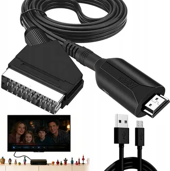 Bezpečnostní kamera Kabel převodníku videa HDMI na SCART, digitálně-analogový adaptér