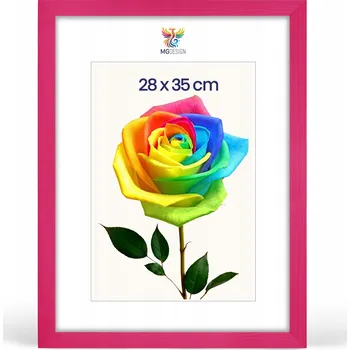 Obraz Rámeček na fotografie 28 x 35 cm, růžový, z přírodního dřeva