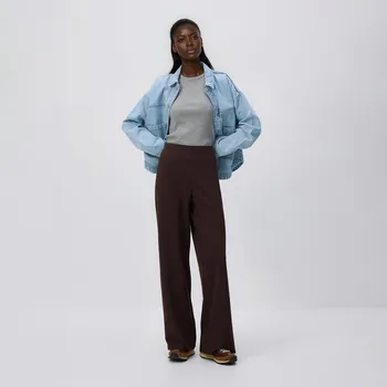 Dámské kalhoty Reserved - Kalhoty se širokými nohavicemi - pudrově hnědá - 4088T-98X - 4088T-98X-XS