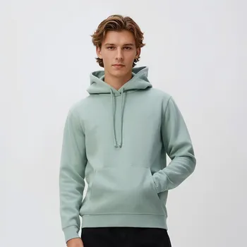 Pánská mikina Reserved - Mikina s&nbsp;kapucí - bledá zelená - 378HM-07X - 378HM-07X-XL