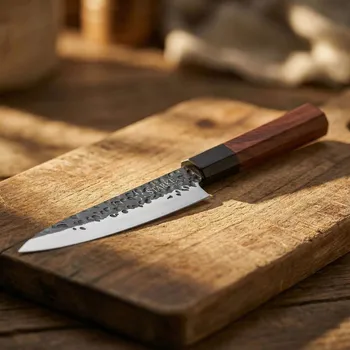 Kuchyňský nůž Ručně vyráběný univerzální nůž z nerezové oceli STARKE PRO Toshiro 12,5 cm