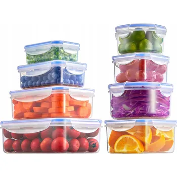 Úložný box D.PERLLA Úložné boxy s víky 8dílná sada Bez BPA