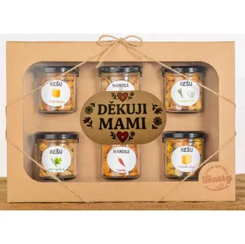 Dárková krabička Dárková sada Kešu či Mandlí 6ks NAMIXUJ si SÁM Děkuji mami (Dárková sada Kešu či Mandlí 6ks NAMIXUJ si SÁM Děkuji mami)