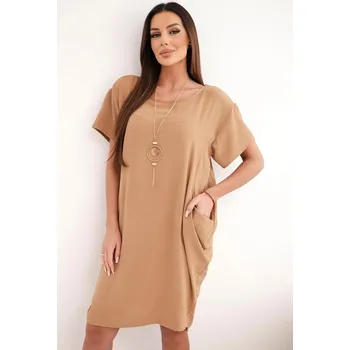 Dámské šaty Šaty s kapsami a přívěskem Velbloud UNI