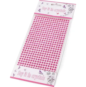 Pro Háčkování Samolepící kamínky na proužku 4 mm, tmavě růžové