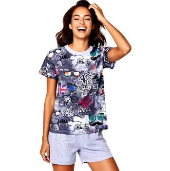 Dámské pyžamo FOLTÝN Dámské Pyžamo Krátké DPK82 Velikost: 3XL