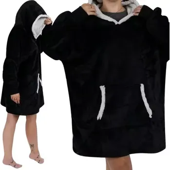 Bytový textil Velká oversize mikina - černá deka