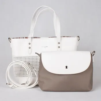 Kabelka Bílá kabelka + kabelka etue David Jones 5763-3