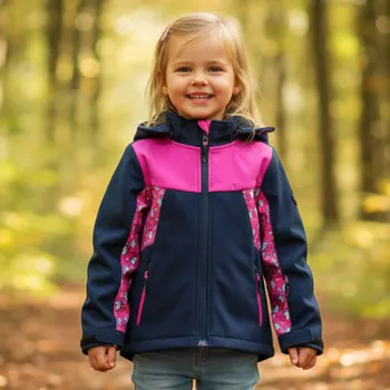 Chlapecká bunda Dívčí softshellová bunda tm.modrá Sezon SF2042