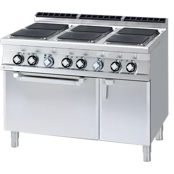 Sporák Sporák elektrický se statickou elektrickou troubou GN 2/1 - 6x plotýnka 400 V | RM - CFQ6-912ETV