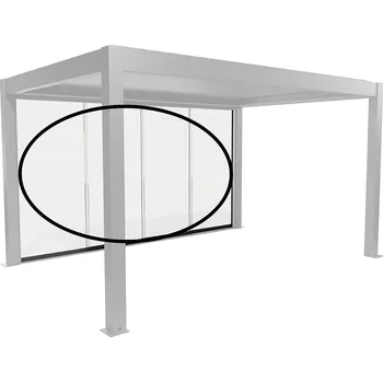 Pergola Biohort Posuvná stěna z čirého tvrzeného 10mm skla pro stranu 5m, Tmavě šedá metalíza (Originální příslušenství pro Biohort Pergola)