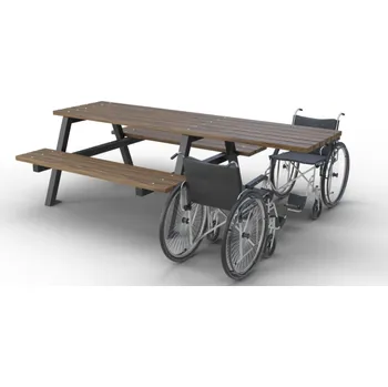 Zahradní lavice HTI Bezbariérový venkovní set Pinik II Typ ukotvení: klasické (šrouby), Barva konstrukce: hnědá komaxit (RAL 8017)