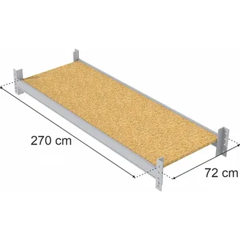 Dílenský regál Police do skladového regálu MGL MAGO HX, délka 270 cm, hloubka 72 cm.