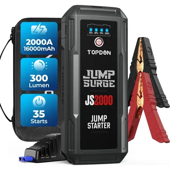 Startovací zdroj TOPDON Powerbanka Startovací 2000A 16000mAh pro Benzínové a Dieselové Motory